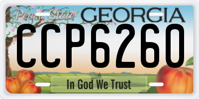 GA license plate CCP6260