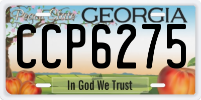 GA license plate CCP6275