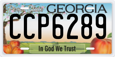 GA license plate CCP6289