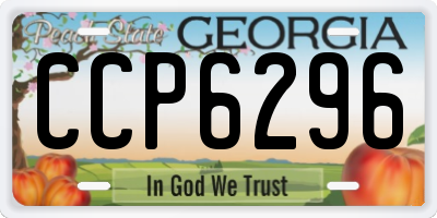 GA license plate CCP6296