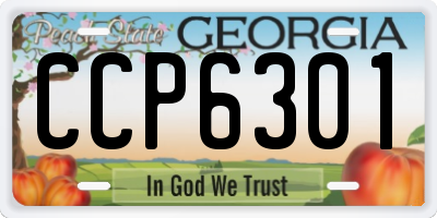 GA license plate CCP6301