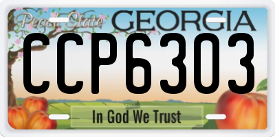 GA license plate CCP6303