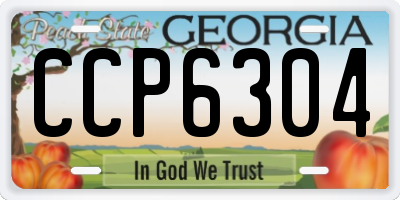 GA license plate CCP6304