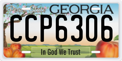GA license plate CCP6306