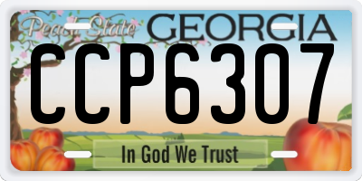 GA license plate CCP6307