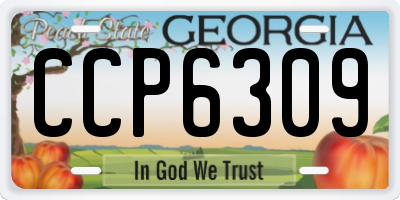 GA license plate CCP6309