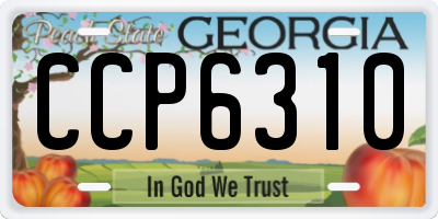 GA license plate CCP6310