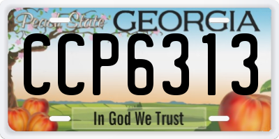 GA license plate CCP6313