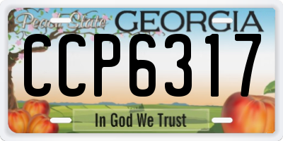 GA license plate CCP6317