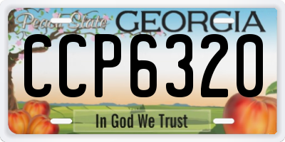 GA license plate CCP6320