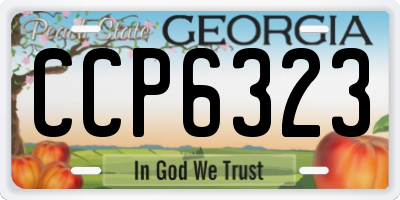 GA license plate CCP6323