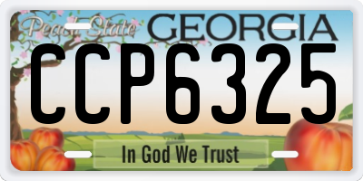 GA license plate CCP6325