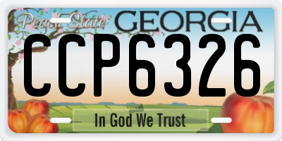 GA license plate CCP6326