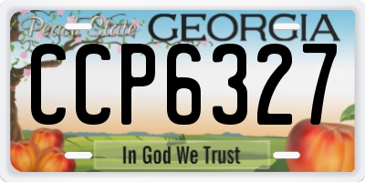 GA license plate CCP6327