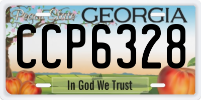 GA license plate CCP6328