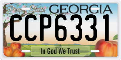 GA license plate CCP6331