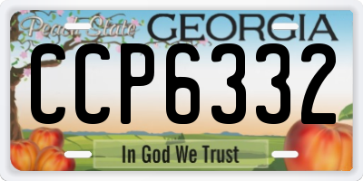 GA license plate CCP6332