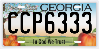 GA license plate CCP6333