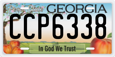 GA license plate CCP6338