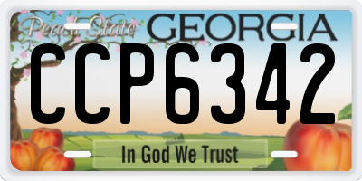 GA license plate CCP6342