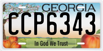 GA license plate CCP6343
