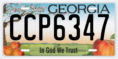 GA license plate CCP6347
