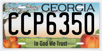 GA license plate CCP6350
