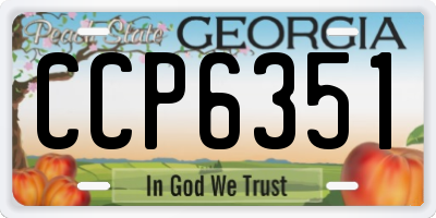 GA license plate CCP6351