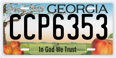 GA license plate CCP6353