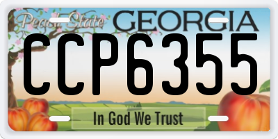 GA license plate CCP6355