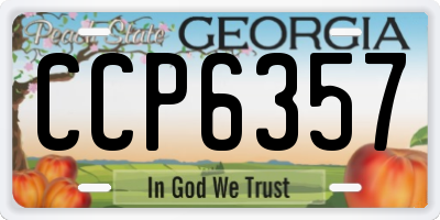 GA license plate CCP6357