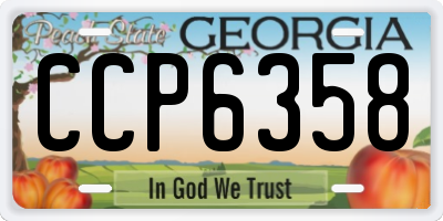 GA license plate CCP6358
