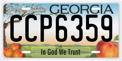 GA license plate CCP6359