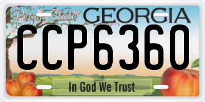 GA license plate CCP6360