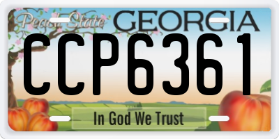 GA license plate CCP6361