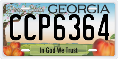 GA license plate CCP6364
