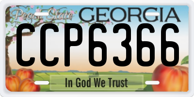 GA license plate CCP6366