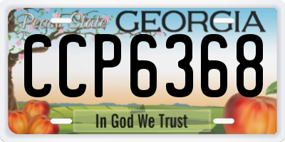 GA license plate CCP6368