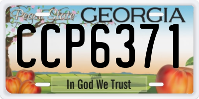 GA license plate CCP6371