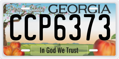 GA license plate CCP6373