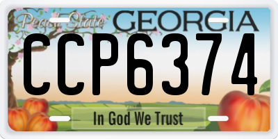 GA license plate CCP6374