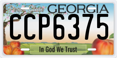GA license plate CCP6375