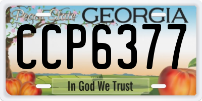 GA license plate CCP6377