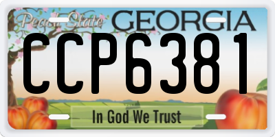 GA license plate CCP6381
