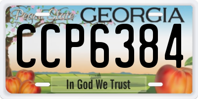 GA license plate CCP6384
