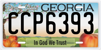 GA license plate CCP6393