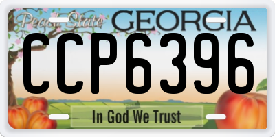 GA license plate CCP6396