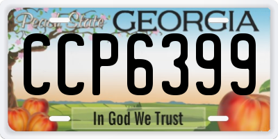 GA license plate CCP6399