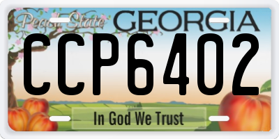 GA license plate CCP6402