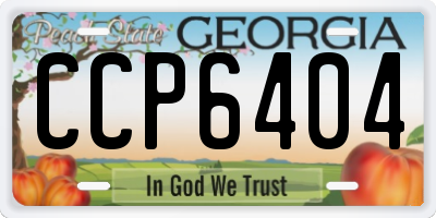 GA license plate CCP6404